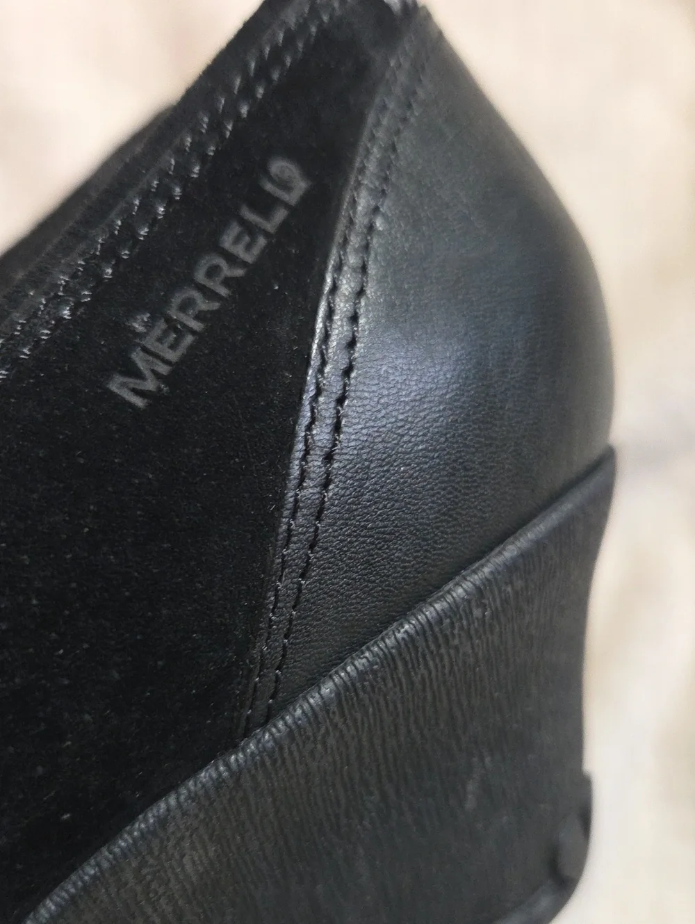 Merrell Lotus black leather suede slip on wedge Sz 8.5